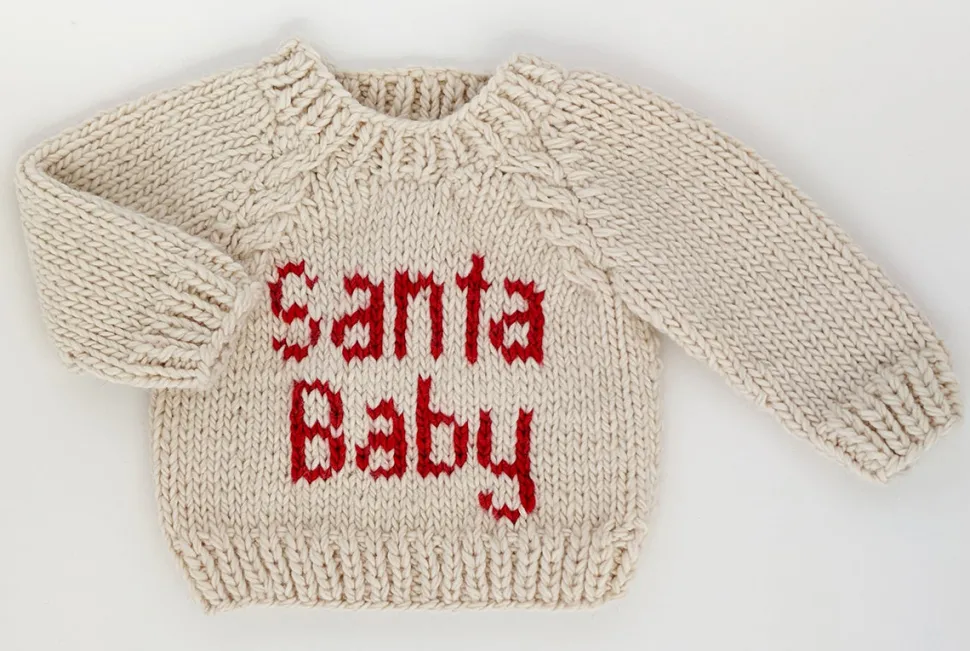 Huggalugs Santa Baby Crew Neck Sweater - 0-6 months