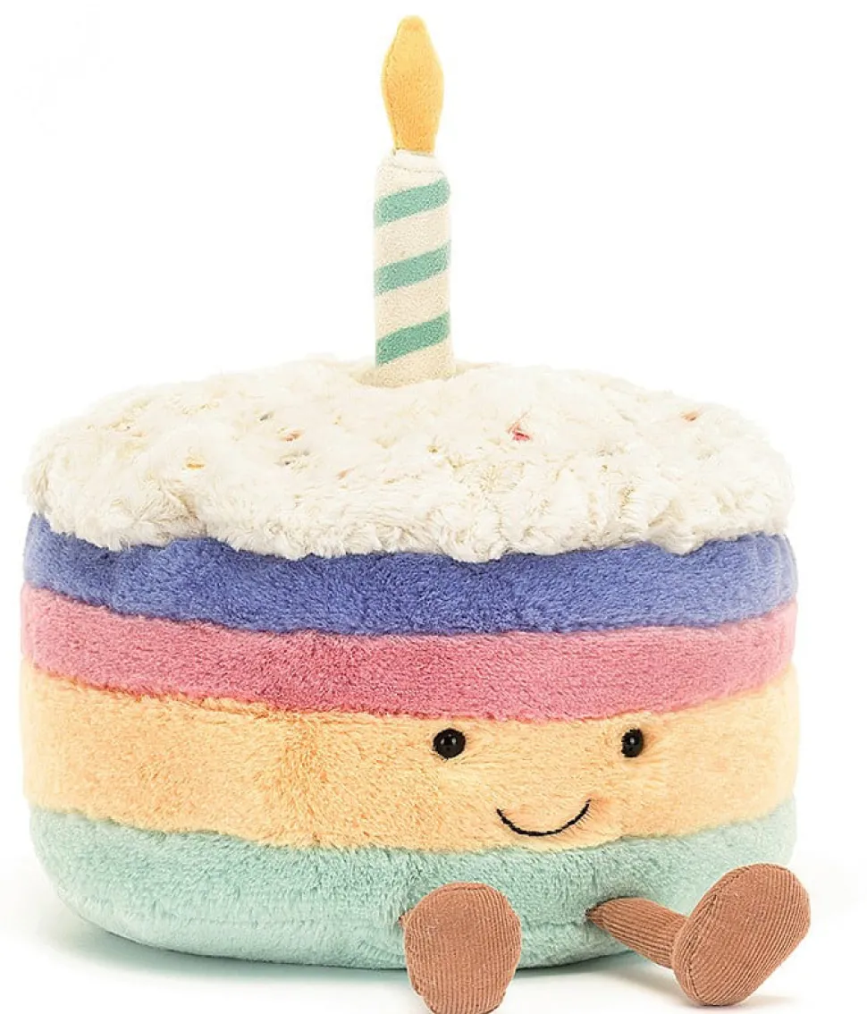 Jellycat Amuseable Rainbow Birthday Cake Large, 10"