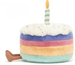 Jellycat Amuseable Rainbow Birthday Cake Large, 10"