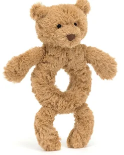 Jellycat Bartholomew Bear Ring Rattle, 7"