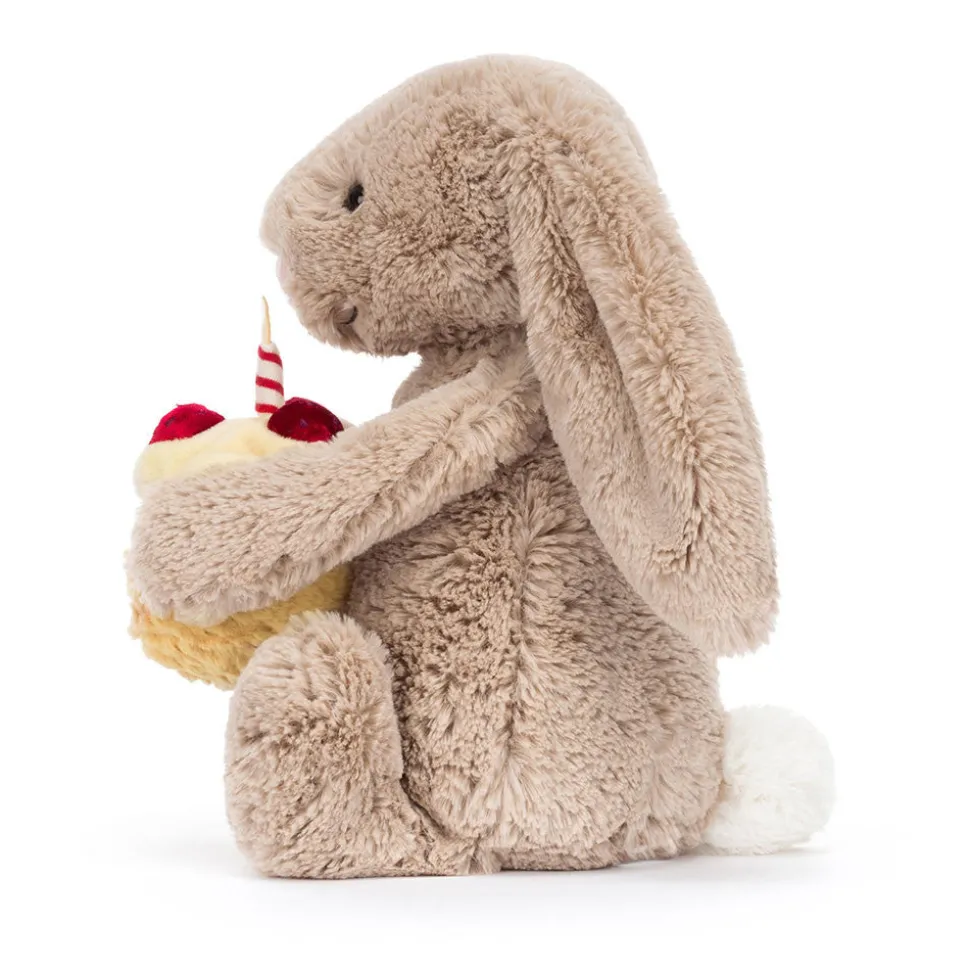 Jellycat Bashful Beige Bunny Birthday, 12"
