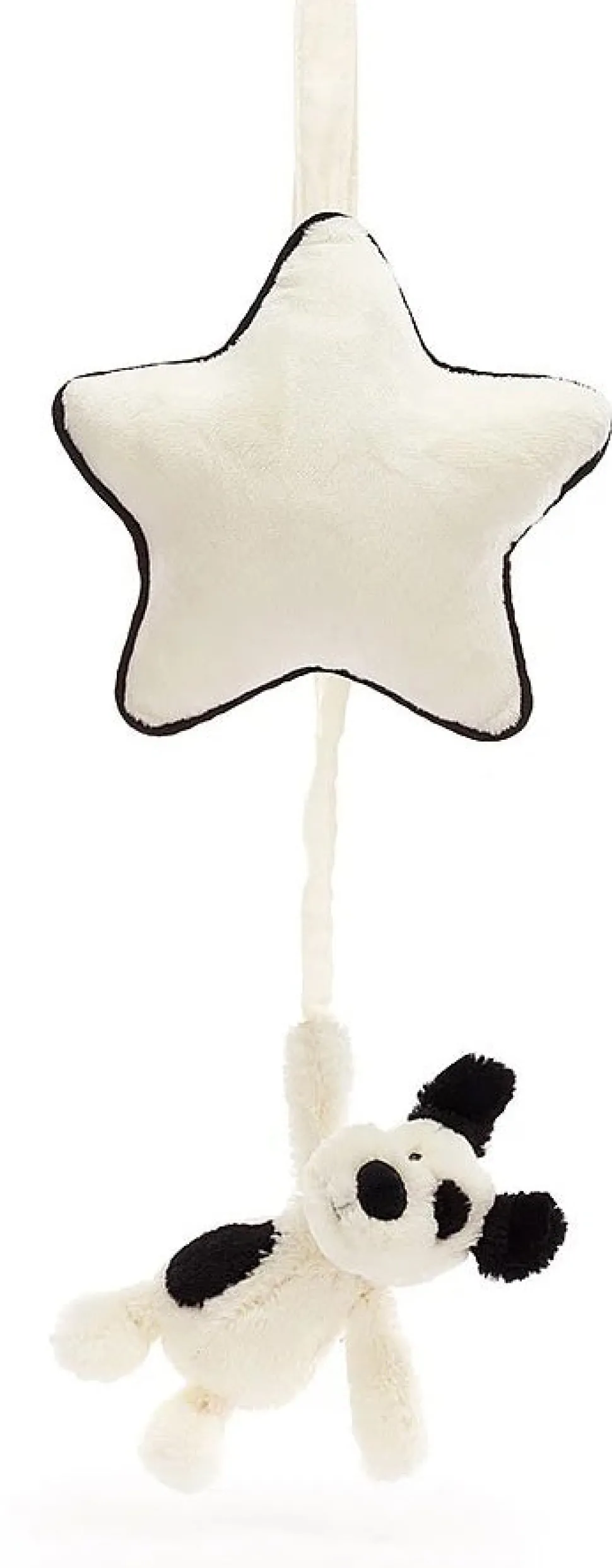 Jellycat Bashful Black & Cream Puppy Musical Pull