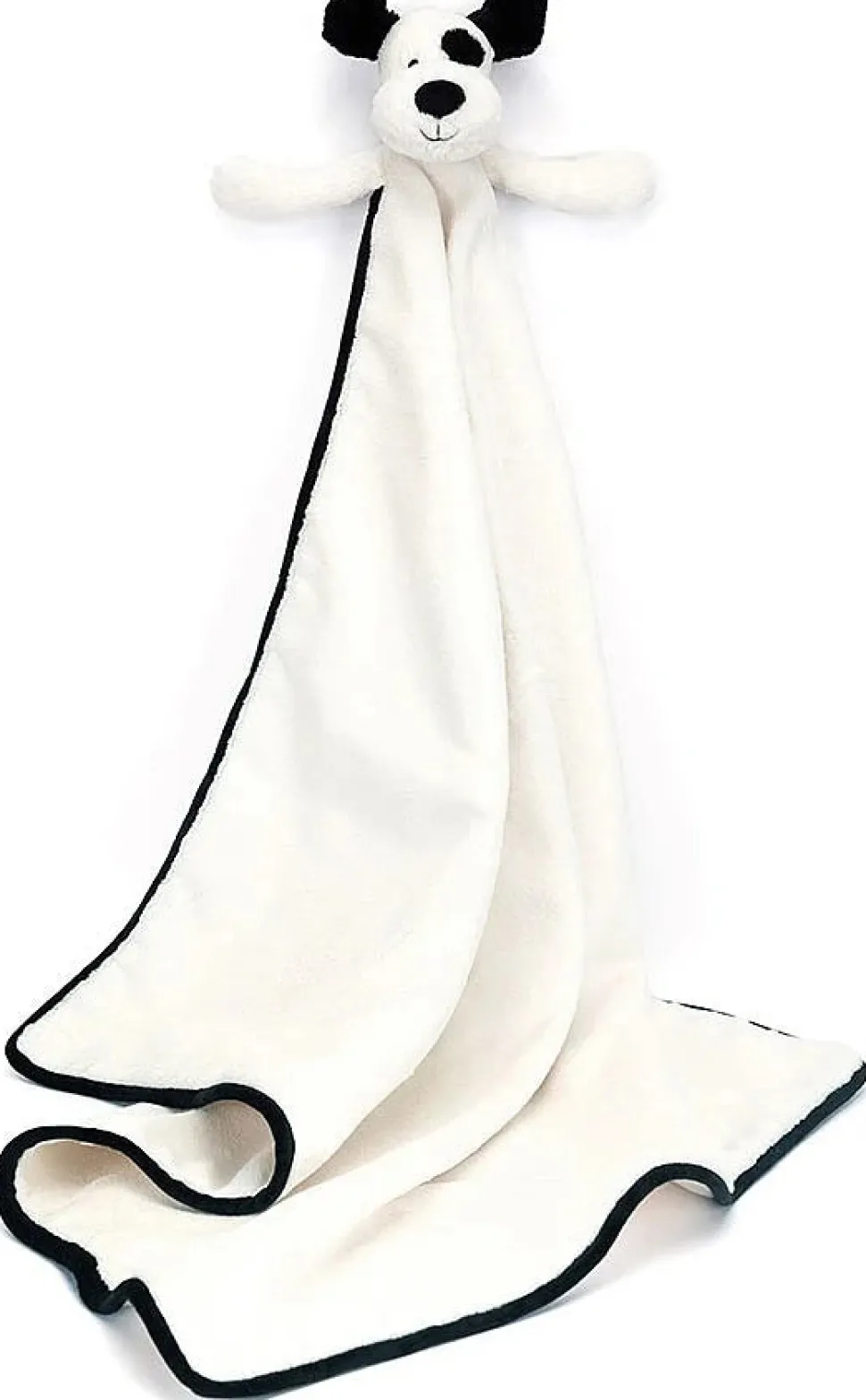 Jellycat Bashful Black & Cream Puppy Blankie, 28"