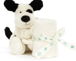 Jellycat Bashful Black & Cream Puppy Soother, 13"