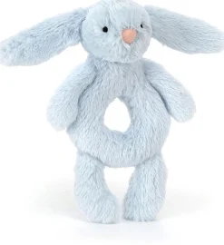 Jellycat Bashful Blue Bunny Ring Rattle, 7"
