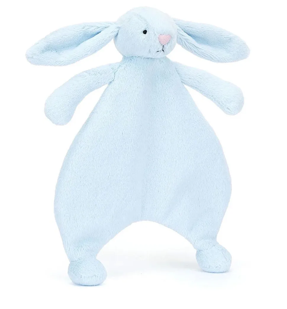 Jellycat Bashful Blue Bunny Comforter, 11"