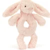 Jellycat Bashful Blush Bunny Ring Rattle, 7"