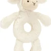 Jellycat Bashful Lamb Ring Rattle, 7"
