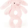 Jellycat Bashful Pink Bunny Ring Rattle, 7"