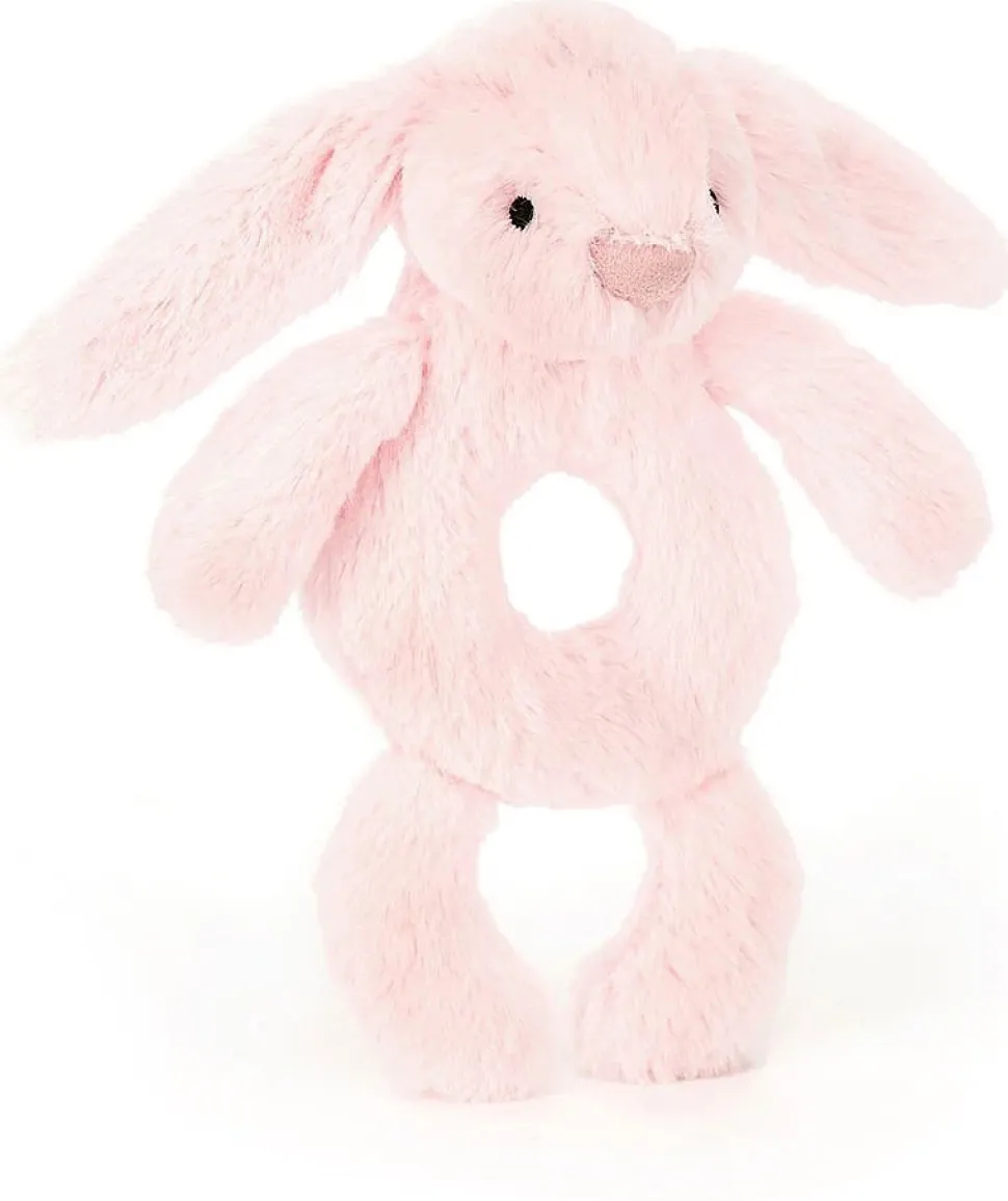 Jellycat Bashful Pink Bunny Ring Rattle, 7"