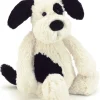 Jellycat Bashful Puppy in Black & Cream, 12"