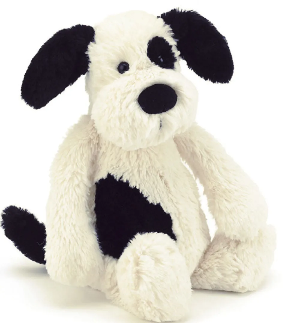 Jellycat Bashful Puppy in Black & Cream, 7"