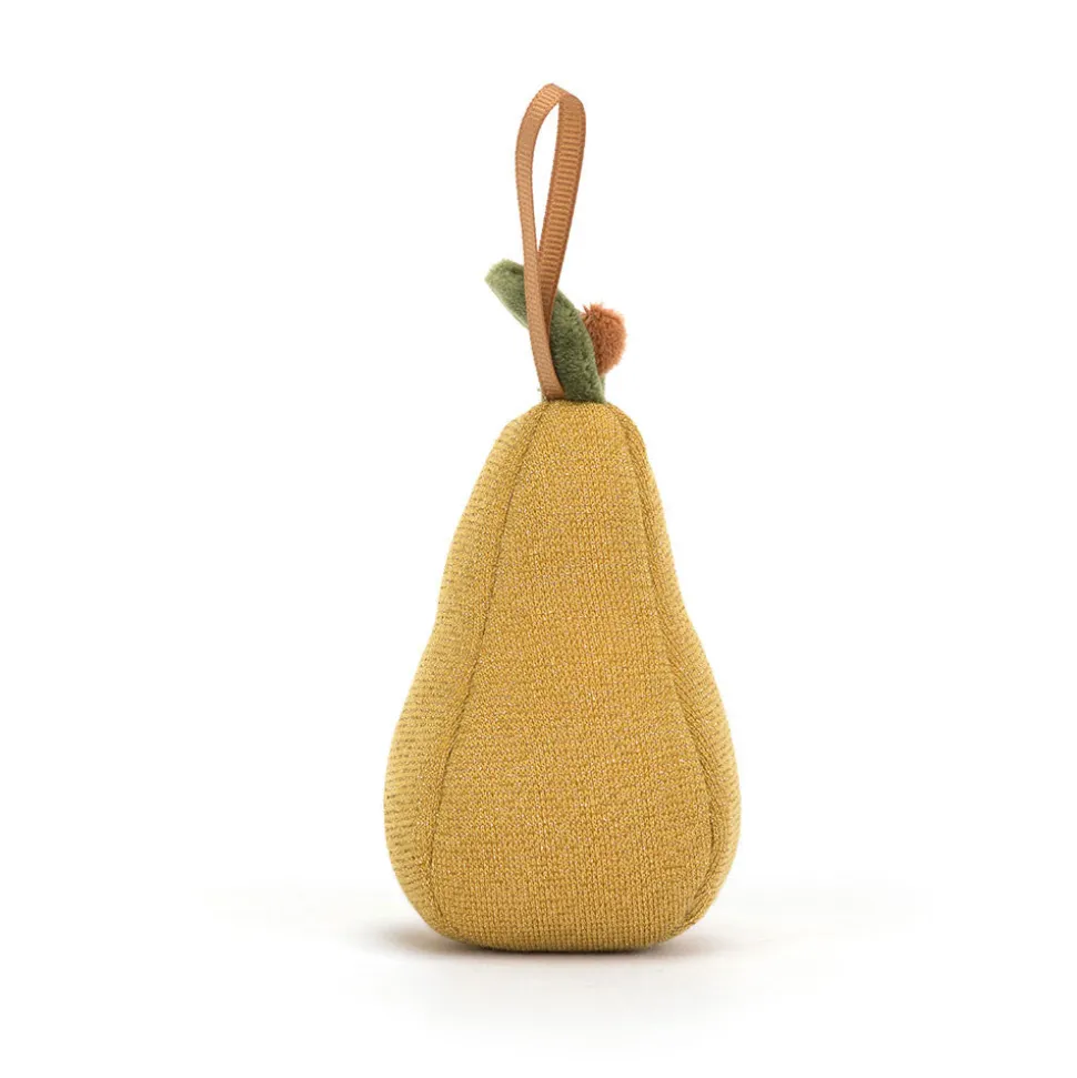 Jellycat Festive Folly Pear Ornament, 3"