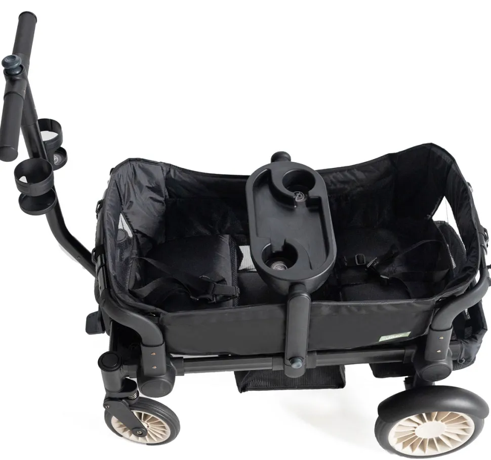 Joey (2 Seater) Stroller Wagon with 1 Canopy - Black