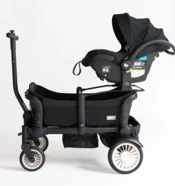Joey (2 Seater) Stroller Wagon with 1 Canopy - Black