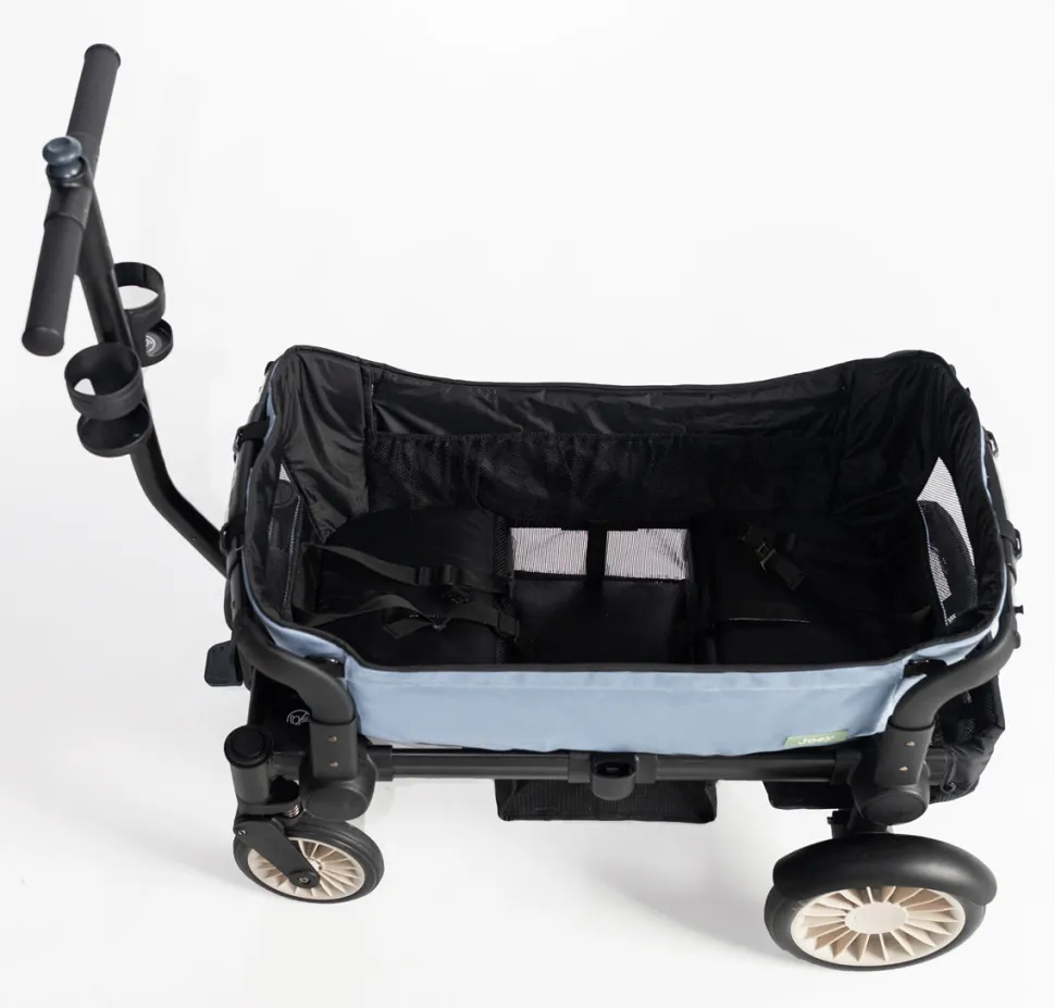 Joey (2 Seater) Stroller Wagon with 1 Canopy - Blue