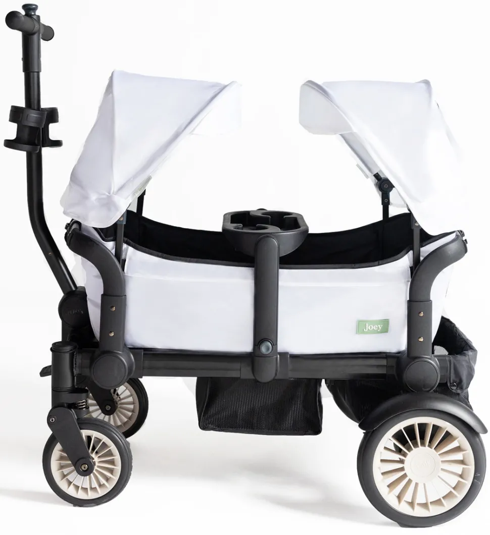 Joey (2 Seater) Stroller Wagon with 2 Canopies - White