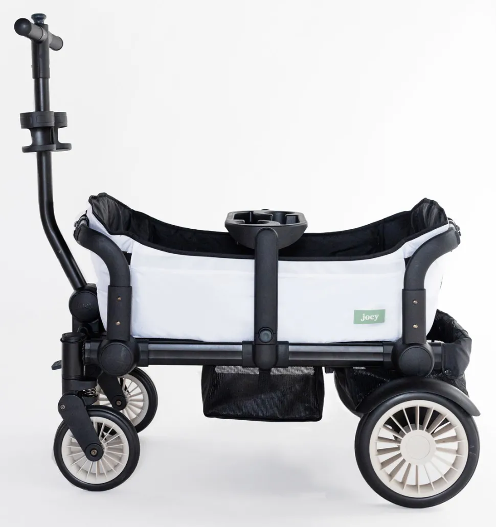 Joey (2 Seater) Stroller Wagon with 2 Canopies - White