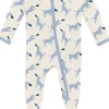 KicKee Pants Footie with Zipper - Natural Frisbee Labs, 6-9 Months