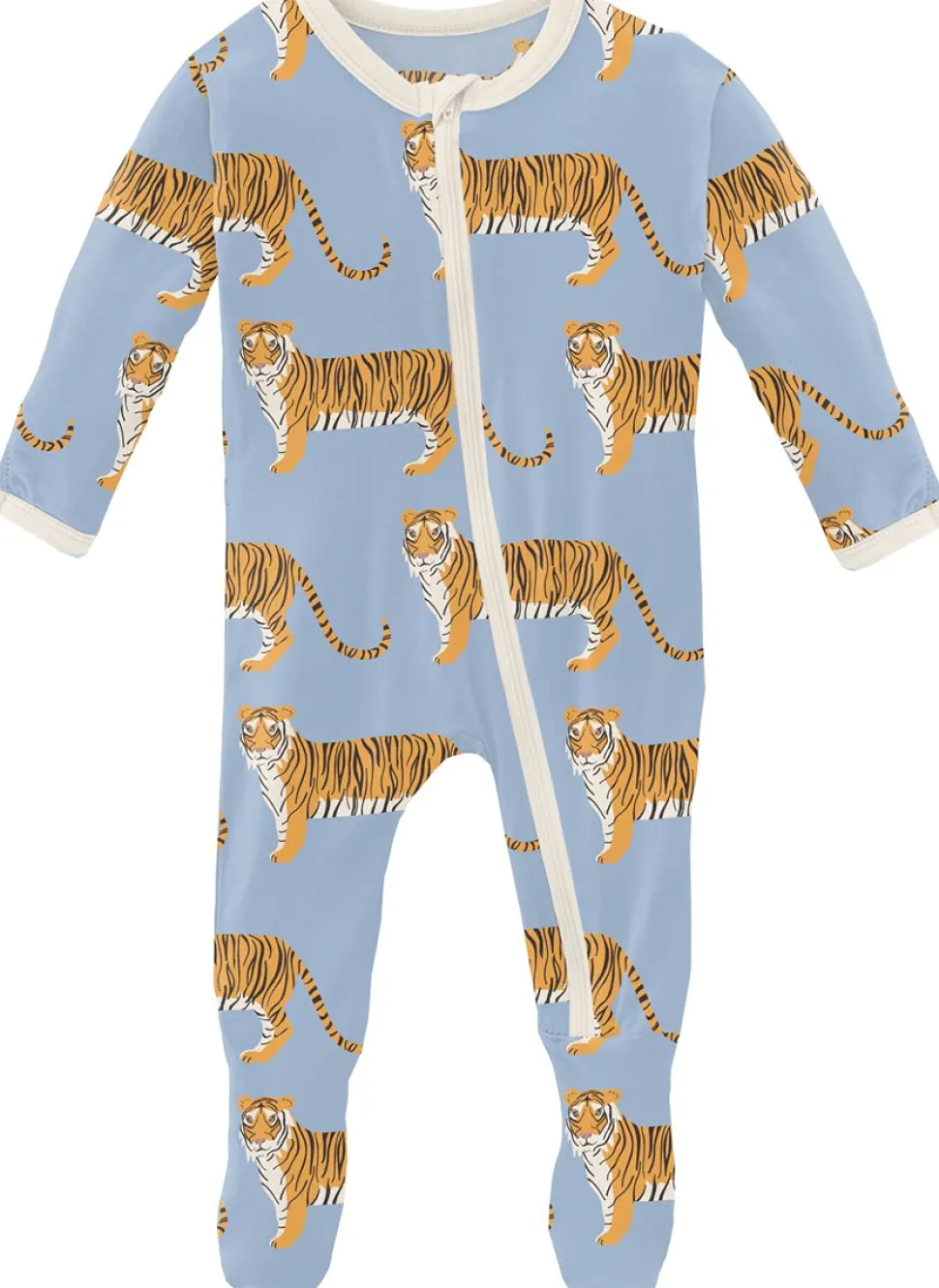 KicKee Pants Footie with Zipper - Pond Tiger, 6-9 Months