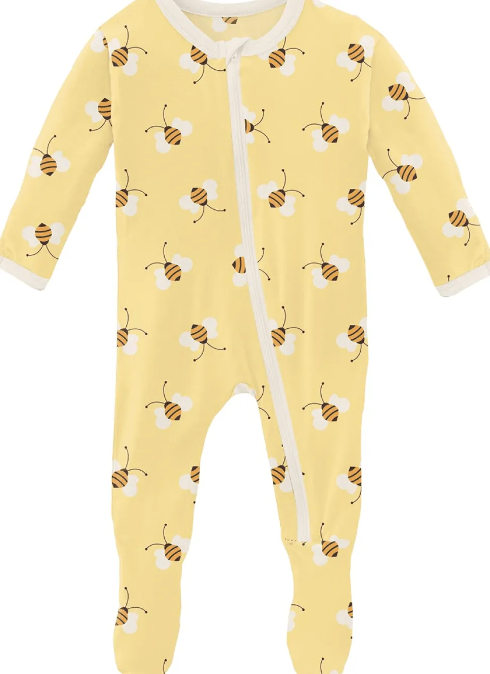 KicKee Pants Footie with Zipper - Wallaby Bees, 3-6 Months