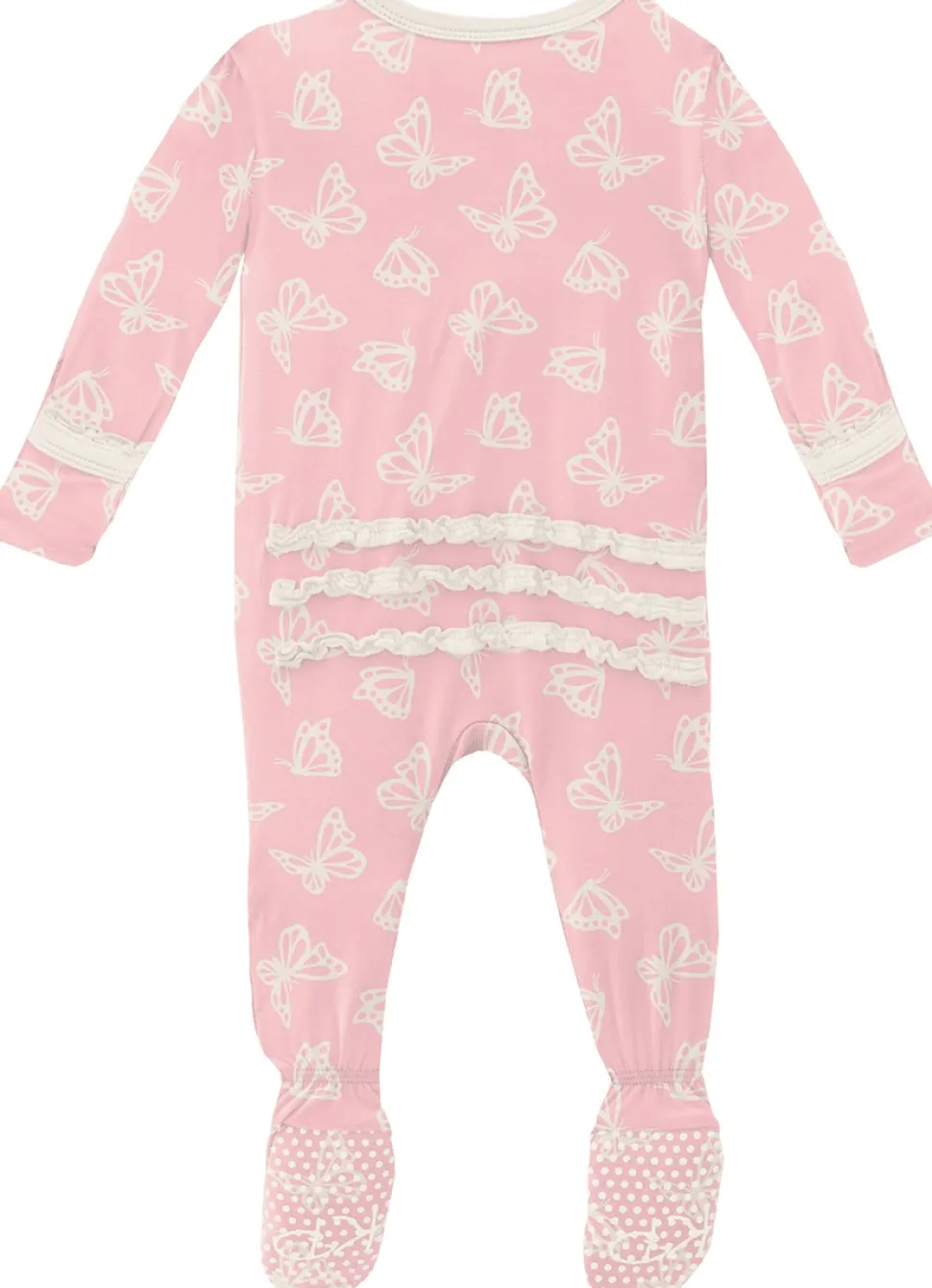KicKee Pants Muffin Ruffle Footie with Zipper - Lotus Butterfly, 18-24 Months
