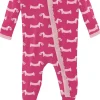 KicKee Pants Muffin Ruffle Footie with Zipper - Calypso Pretzel Pup, 18-24 Months