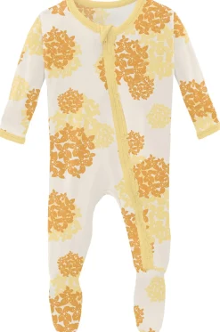 KicKee Pants Muffin Ruffle Footie with Zipper - Wallaby Hydrangea, 0-3 Months