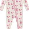 KicKee Pants Print Classic Ruffle Footie with 2 Way Zipper - Natural Little Bo Peep, 3-6 Months