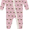 KicKee Pants Print Classic Ruffle Footie with 2 Way Zipper - Cake Pop Baby Bumblebee, 0-3 Months