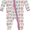 KicKee Pants Print Classic Ruffle Footie with 2 Way Zipper - Natural ABC Monsters, Newborn