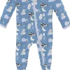 KicKee Pants Print Footie with 2 Way Zipper - Dream Blue Hey Diddle Diddle, Newborn