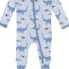 KicKee Pants Print Footie with 2 Way Zipper - Dew Pet Dino, Newborn