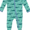 KicKee Pants Print Footie with 2 Way Zipper - Glass Later Alligator, 3-6 Months