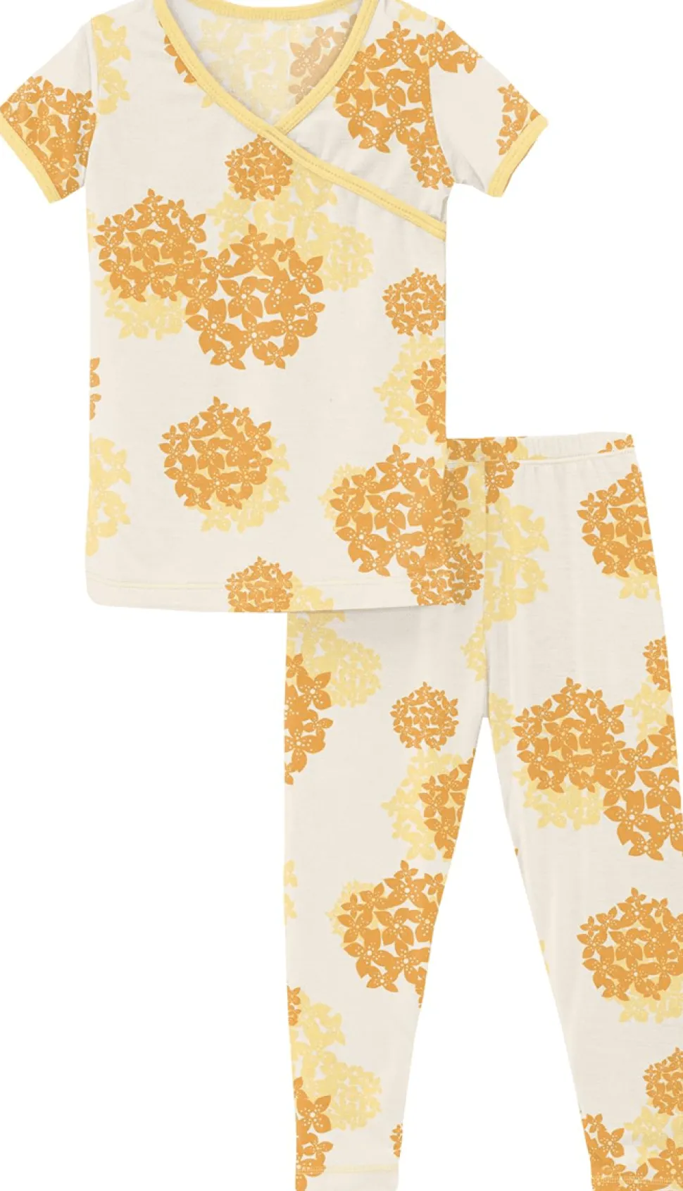 KicKee Pants Short Sleeve Kimono Pajama Set - Wallaby Hydrangea, 4T