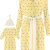KicKee Pants Women's Mid Length Lounge Robe & Layette Gown Set - Wallaby Bees, S
