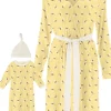 KicKee Pants Women's Mid Length Lounge Robe & Layette Gown Set - Wallaby Bees, L