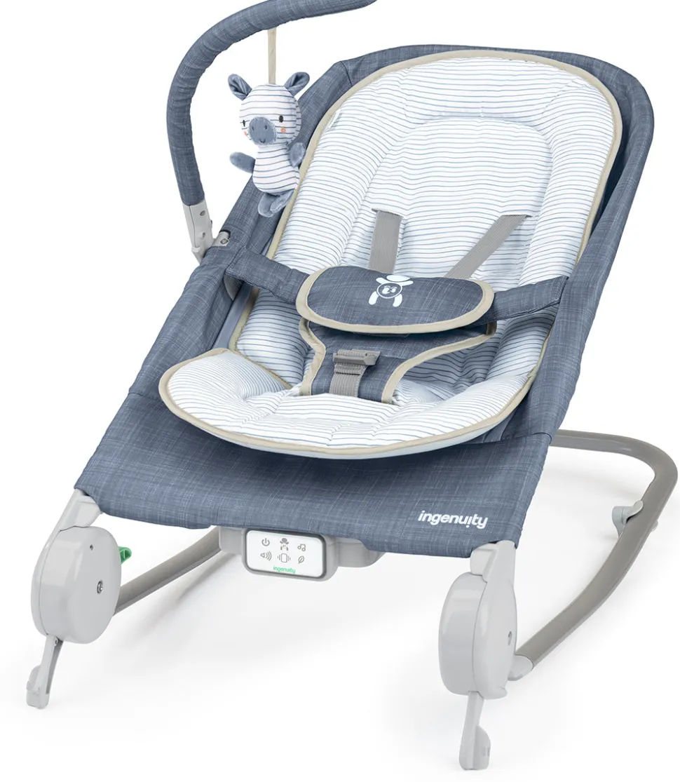 Kids2 Ingenuity Happy Belly Rock-to-Bounce Massage Seat - Chambray