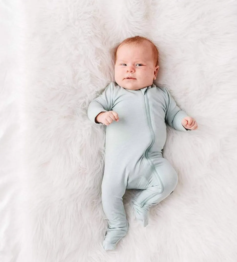 Kyte Baby Zippered Footie - Sage (6-12 months)