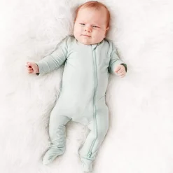 Kyte Baby Zippered Footie - Sage (3-6 months)
