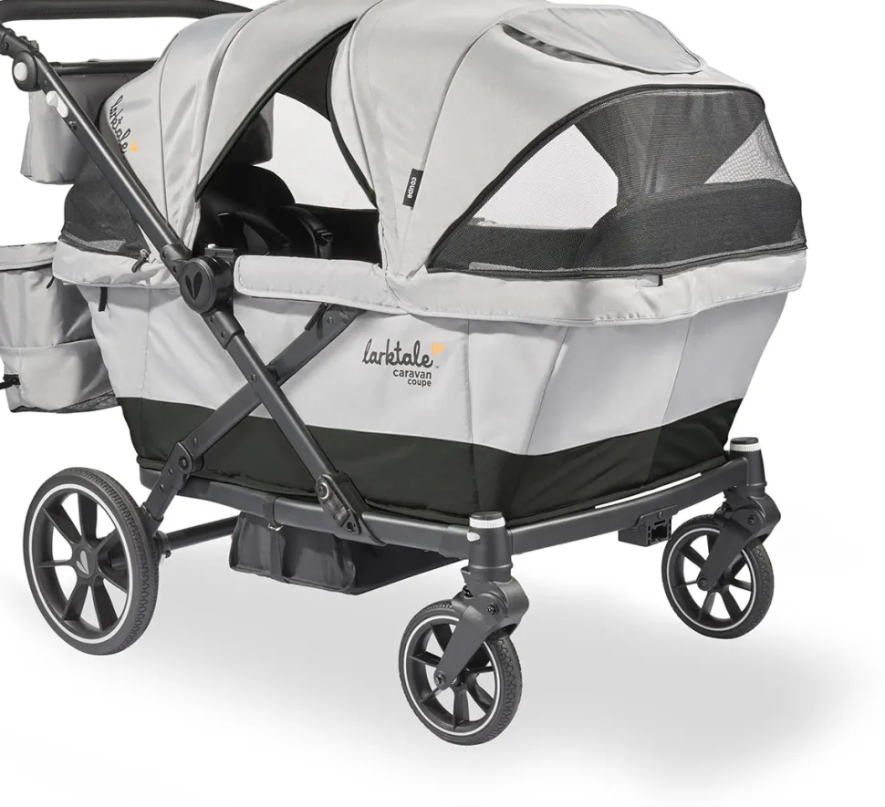 Larktale Caravan Coupe Quad (4 Seater) Stroller Wagon - Gray / Black