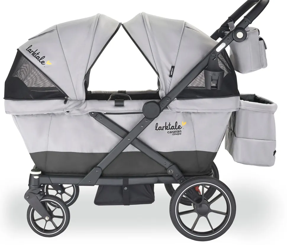 Larktale Caravan Coupe Quad (4 Seater) Stroller Wagon - Gray / Black