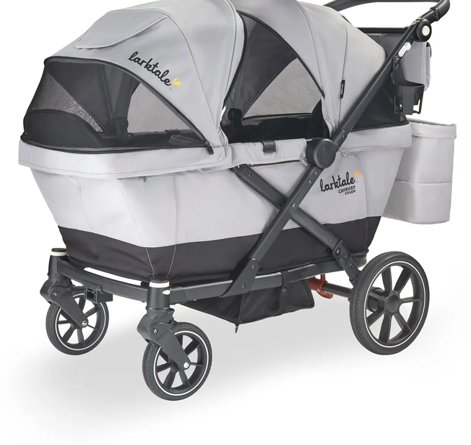 Larktale Caravan Coupe V2 (2 Seater) Stroller Wagon - Gray / Black