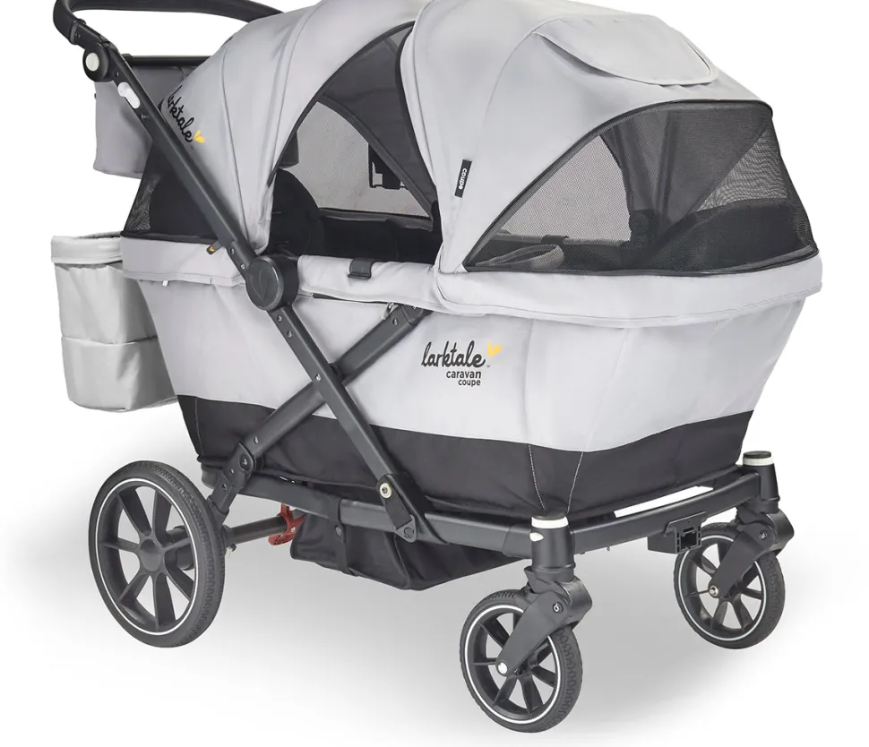 Larktale Caravan Coupe V2 (2 Seater) Stroller Wagon - Gray / Black