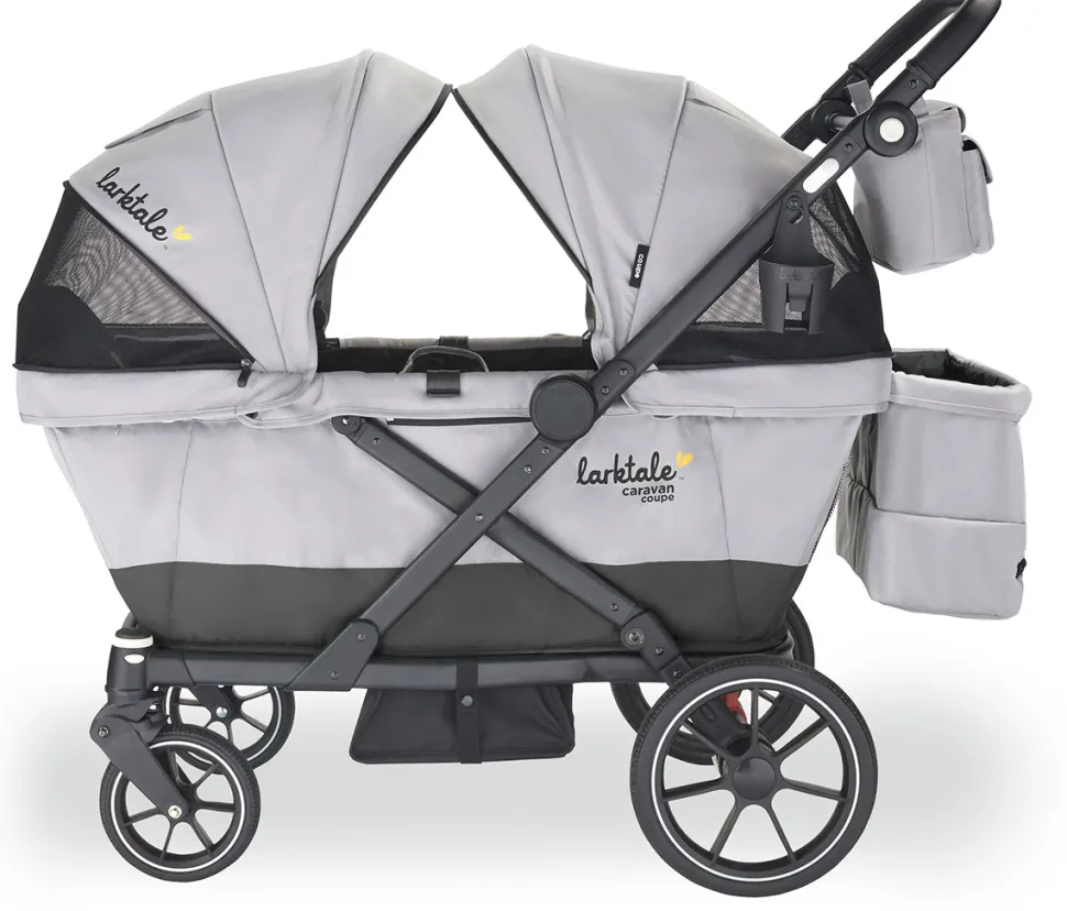 Larktale Caravan Coupe V2 (2 Seater) Stroller Wagon - Gray / Black