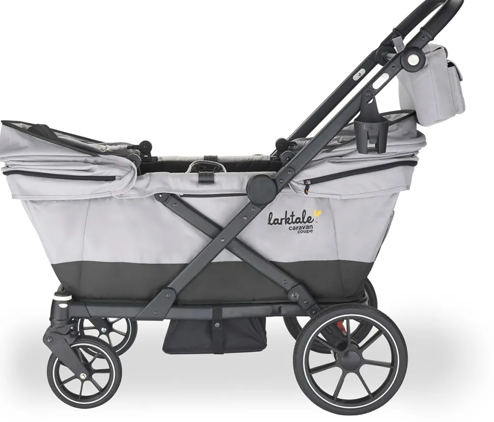 Larktale Caravan Coupe V2 (2 Seater) Stroller Wagon - Gray / Black