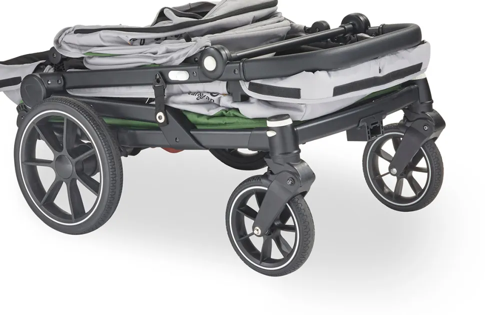 Larktale Caravan Coupe V2 (2 Seater) Stroller Wagon - Gray / Black