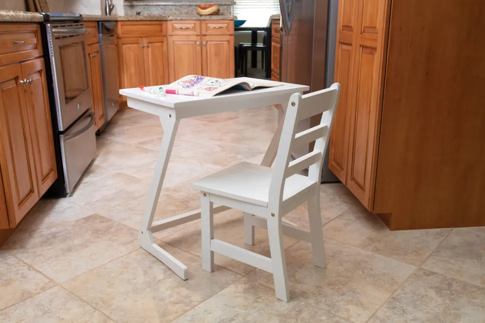 Lipper International Kids Anywhere Table & 1 Chair Set - White