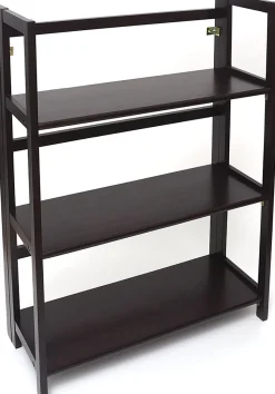 Lipper International Kids 3-Shelf Folding Bookcase - Espresso