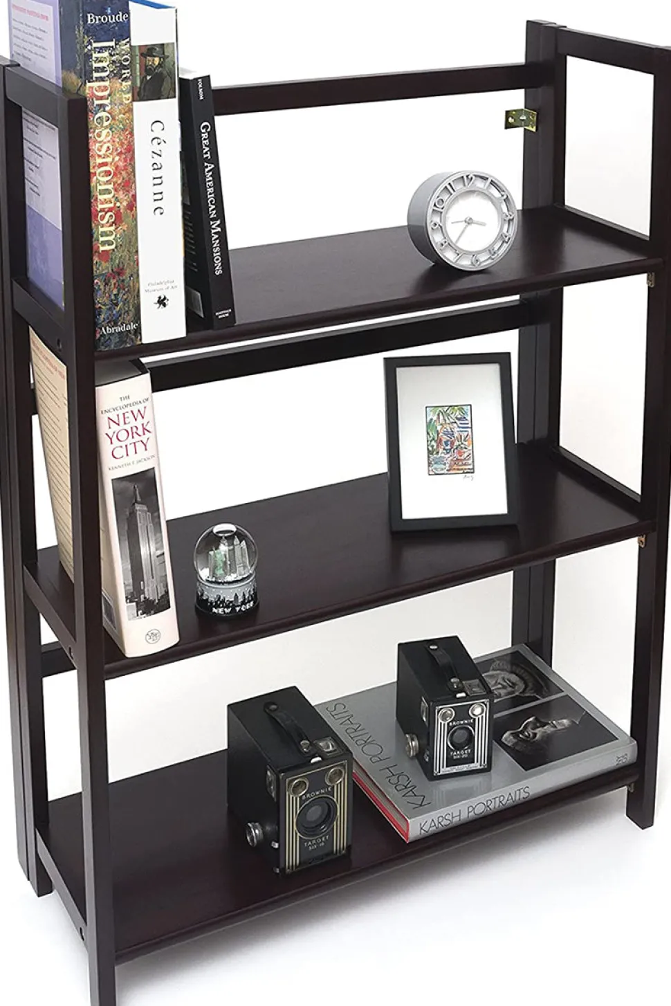 Lipper International Kids 3-Shelf Folding Bookcase - Espresso